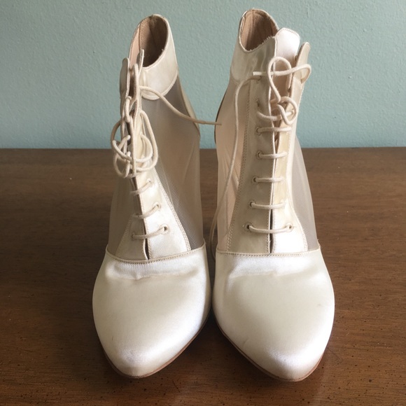 Loeffler Randall Georgia Bootie in White Satin - Picture 3 of 8